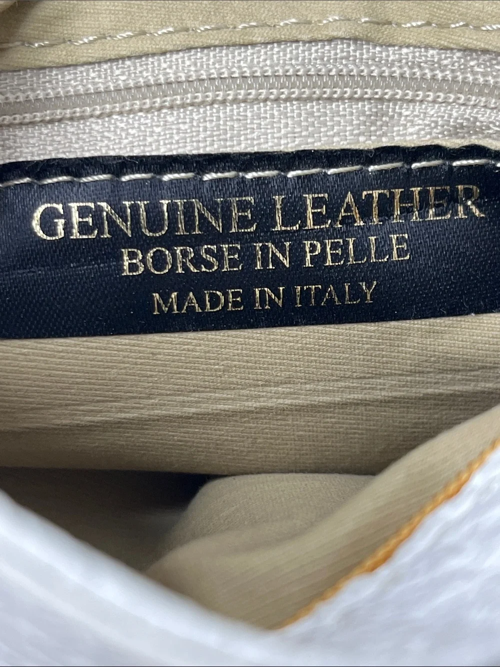 Borse in Pelle leather Italian Bag EUC white & tan Crossbody